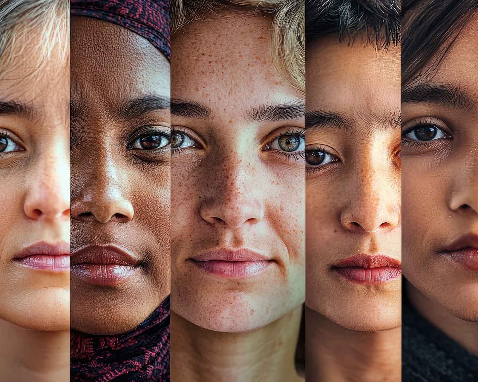 various faces collaged together