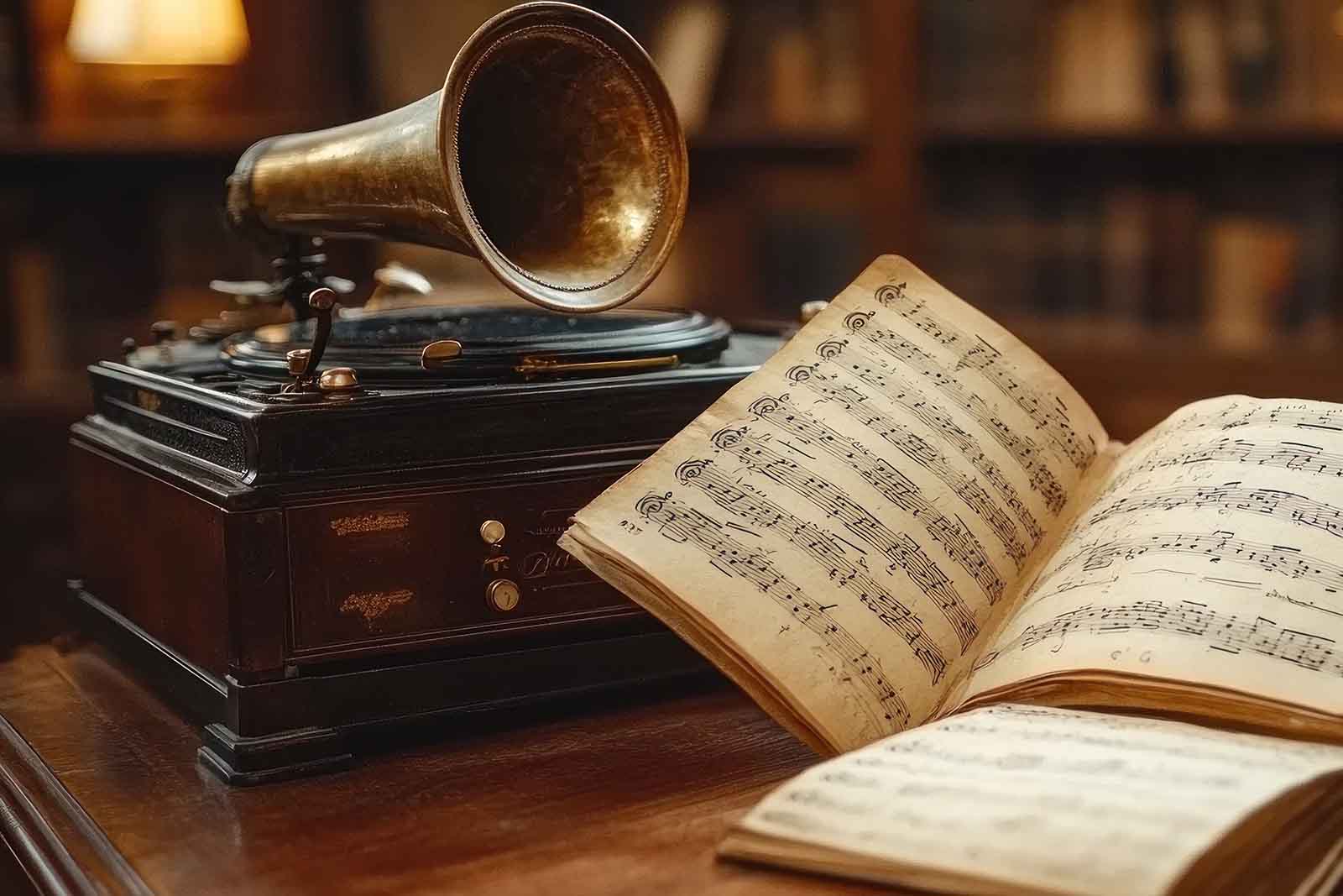 phonogram with a book of music