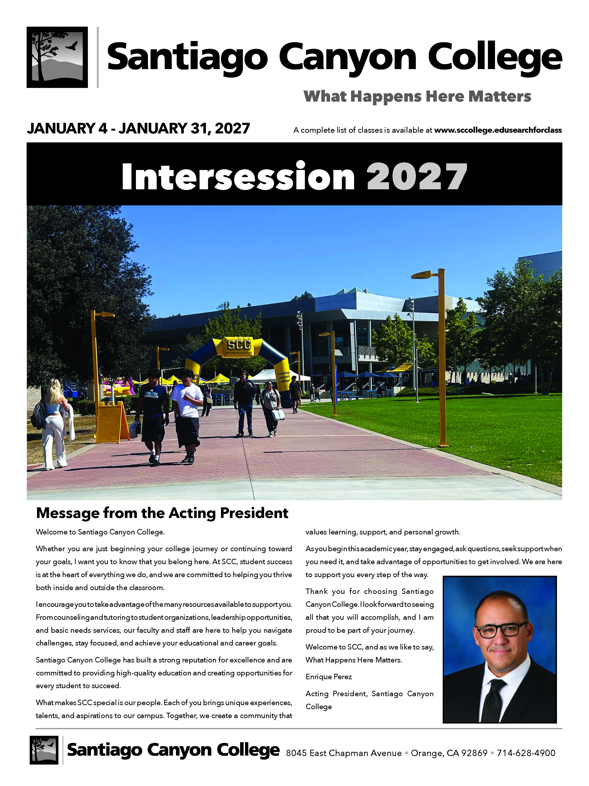 first page of the intersession catalog