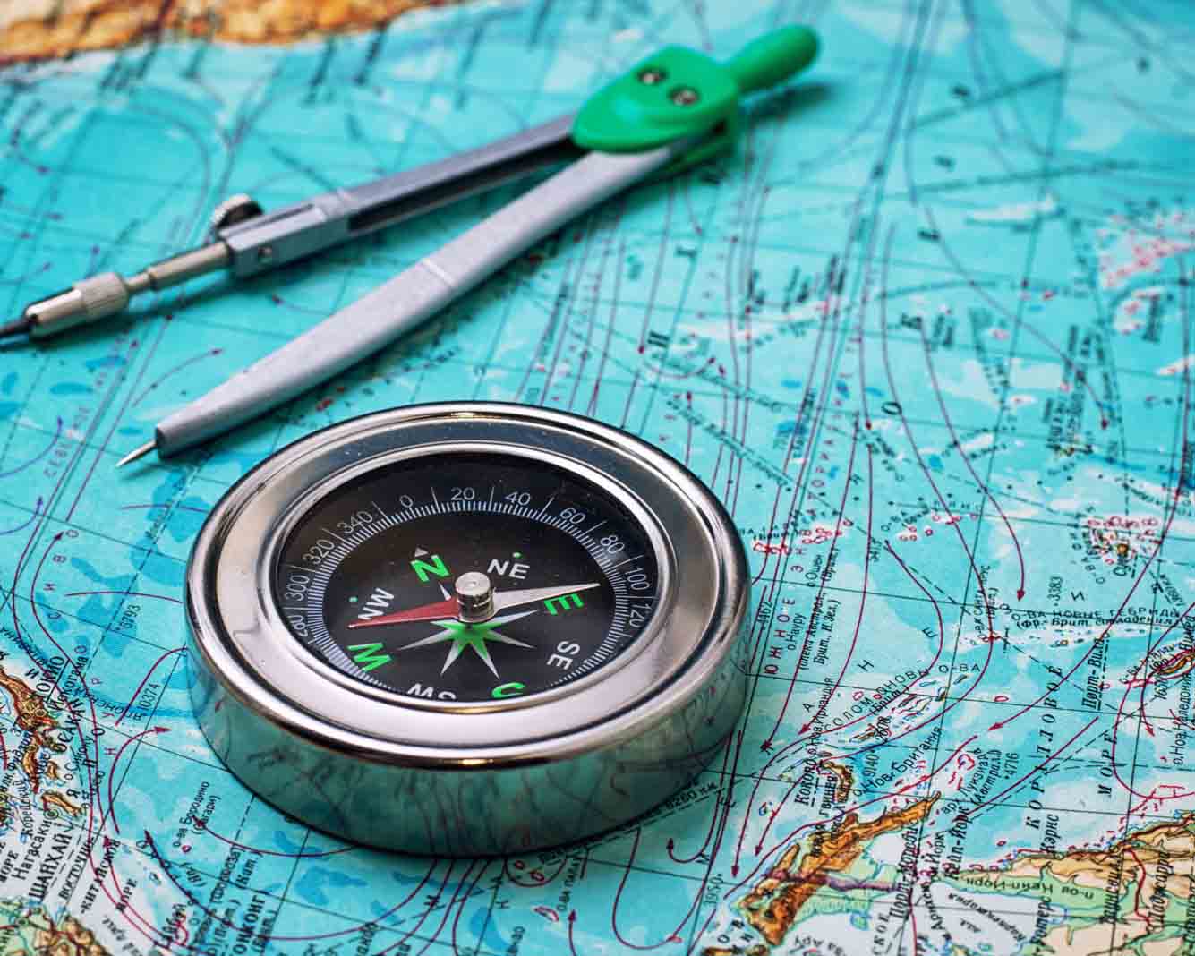 compass and map